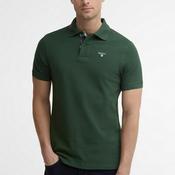 Barbour Mens Tartan Contrast Pique Polo Shirt, Sycamore Green image