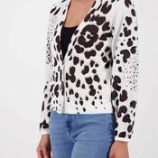 Monari Leopard Print Cardigan, Grey