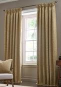 Morris &amp; Co Acorn Tonal Lined Pencil Pleat Curtains, Gold