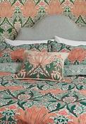 Morris &amp; Co Helena Cushion 50x50cm, Peach &amp; Teal image