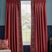 Morris &amp; Co Strawberry Thief Embroidery Lined Pencil Pleat Curtains, Berry