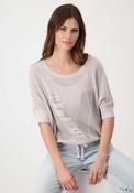 Monari Rhinestone Mesh Knit Sweater, Beige image