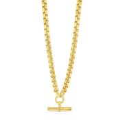 Absolute Chunky Box Chain T-Bar Necklace, Gold image