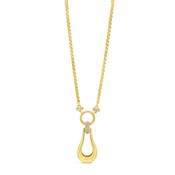 Absolute Pavé Accent Teardrop Pendant Necklace, Gold image