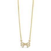 Absolute Pavé Bow Pendant Necklace, Gold
