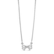 Absolute Pavé Bow Pendant Necklace, Silver