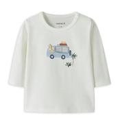 Name It Baby Boy Herro Animal Detail Long Sleeve Top, White