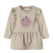 Name It Baby Girl Nilda Cupcake Sweater Dress, Beige