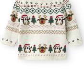 Name It Baby Boy Ralko Long Sleeve Knit Christmas Jumper, Beige image
