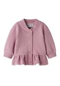 Name It Baby Girl Naena Long Sleeve Peplum Cardigan, Pink image
