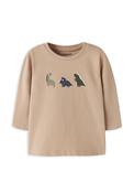Name It Baby Boy Vacion Dino Long Sleeve Top, Beige image