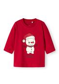 Name It Baby Boy Long Sleeve Snowman Top, Red image
