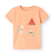 Name It Baby Boy Hico Short Sleeve Tee, Papaya Punch image