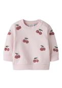 Name It Baby Girl Cherry Long Sleeve Sweater, Pink image