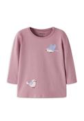 Name It Baby Girl Vube Bird Long Sleeve Top, Pink image