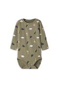 Name It Baby Boy Vroels Dino Long Sleeve Bodysuit, Green image