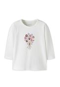 Name It Baby Girl Vube Floral Long Sleeve Top, Off White image