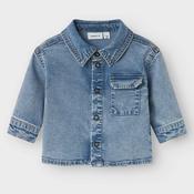 Name It Baby Boy Nud Denim Shirt, Medium Blue Denim