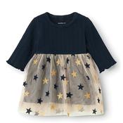 Name It Baby Girl Rinnas Long Sleeve Dress, Dark Sapphire image