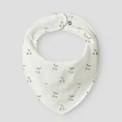 Name It Baby Girl Cherry Scarf Bib, White image