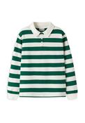 Name It Kid Boy Long Sleeve Stripe Polo Sweater, Green