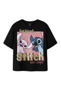 Name It Kid Girl Adara Stitch Short Sleeve Tee, Black image