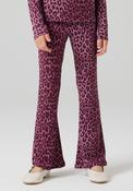Name It Kid Girl Nuni Animal Print Flare Pant, Wine image