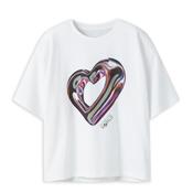 Name It Kid Girl Donela Short Sleeve Heart Tee, White image