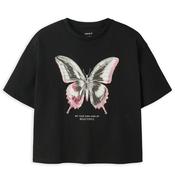 Name It Kid Girl Donela Short Sleeve Butterfly Tee, Black image