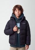 Name It Kid Boy Marble Hooded Puffer Coat, Black image