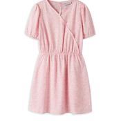 Name It Kid Girl Floral Short Sleeve Wrap Dress, Pink image