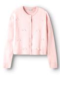 Name It Kid Girl Karin Bow Long Sleeve Cardigan, Pink image