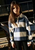 Name It Kid Girl Lirik Long Sleeve Stripe Polo, Navy image