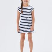 Name It Kid Girl Mie Stripe Short Sleeve Dress, White image