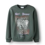 Name It Kid Girl Neo Long Sleeve Print Sweater, Grey image