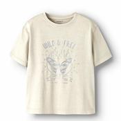 Name It Kid Girl Janta Metallic Print Short Sleeve Tee, Beige image