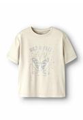 Name It Kid Girl Janta Metallic Print Short Sleeve Tee, Beige image