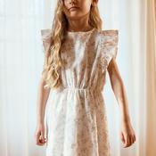 Name It Kid Girl Floral Frill Sleeve Dress, White image