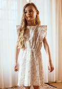 Name It Kid Girl Floral Frill Sleeve Dress, White image