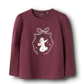 Name It Mini Girl Rogina Long Sleeve Top, Wine
