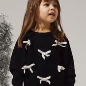 Name It Mini Girl Ronja Long Sleeve Knit Jumper, Black
