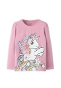 Name It Mini Girl Jolla Pony Long Sleeve Top, Pink image