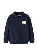 Name It Mini Boy Lev Long Sleeve Polo Sweater, Navy image