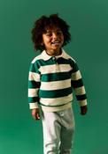 Name It Mini Boy Lev Long Sleeve Polo Sweater, Green image