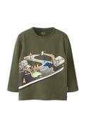 Name It Mini Boy Nick Construction Long Sleeve Top, Green image