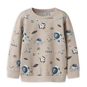 Name It Mini Boy Dace Space Long Sleeve Sweater, Beige image