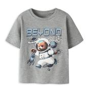 Name It Mini Boy Difus Space Teddy Short Sleeve Tee, Grey image