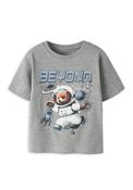 Name It Mini Boy Difus Space Teddy Short Sleeve Tee, Grey image