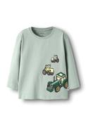 Name It Mini Boy Lawrence Tractor Long Sleeve Top, Light Green image