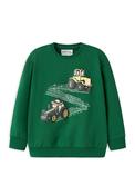 Name It Mini Boy Tractor Long Sleeve Sweater, Green image